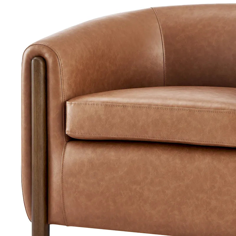 Fauteuil d'appoint rembourré - Fauteuil moderne en tissu pour salon