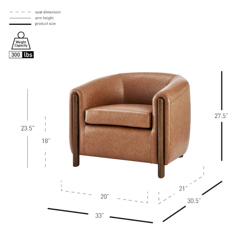 Fauteuil d'appoint rembourré - Fauteuil moderne en tissu pour salon