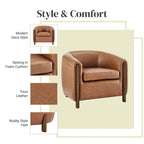 Fauteuil d'appoint rembourré - Fauteuil moderne en tissu pour salon