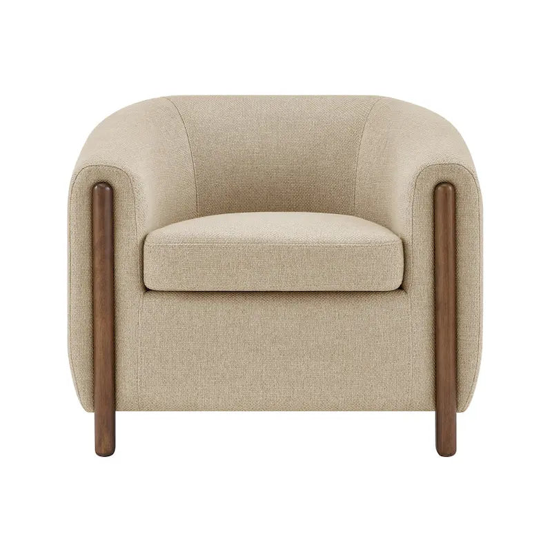 Fauteuil d'appoint rembourré - Fauteuil moderne en tissu pour salon