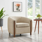 Fauteuil d'appoint rembourré - Fauteuil moderne en tissu pour salon
