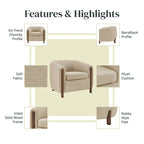 Fauteuil d'appoint rembourré - Fauteuil moderne en tissu pour salon