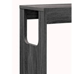 Table de bar en bois de style transitionnel avec étagères latérales à 3 niveaux, grise