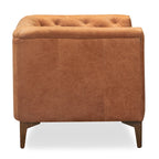 Fauteuil en Cuir Véritable Italien pleine fleur – Style Moderne du Milieu du Siècle