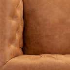 Fauteuil en Cuir Véritable Italien pleine fleur – Style Moderne du Milieu du Siècle