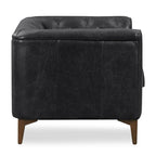 Fauteuil en Cuir Véritable Italien pleine fleur – Style Moderne du Milieu du Siècle