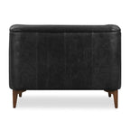 Fauteuil en Cuir Véritable Italien pleine fleur – Style Moderne du Milieu du Siècle