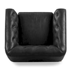 Fauteuil en Cuir Véritable Italien pleine fleur – Style Moderne du Milieu du Siècle