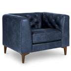 Fauteuil en Cuir Véritable Italien pleine fleur – Style Moderne du Milieu du Siècle