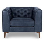 Fauteuil en Cuir Véritable Italien pleine fleur – Style Moderne du Milieu du Siècle