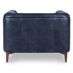 Fauteuil en Cuir Véritable Italien pleine fleur – Style Moderne du Milieu du Siècle