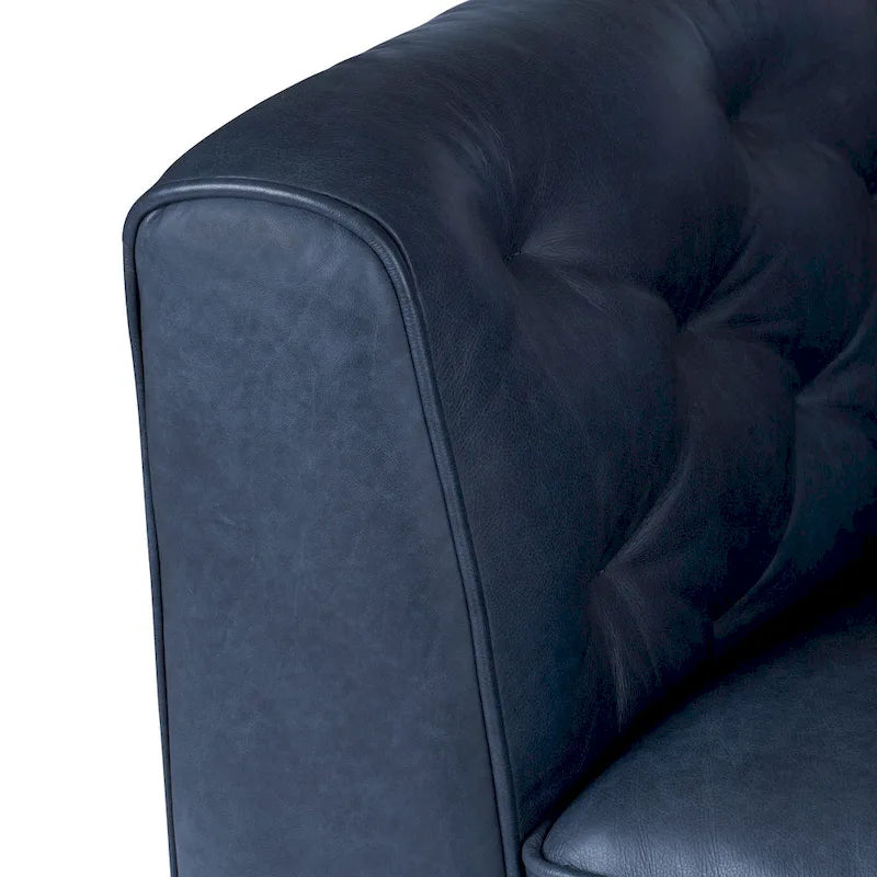 Fauteuil en Cuir Véritable Italien pleine fleur – Style Moderne du Milieu du Siècle