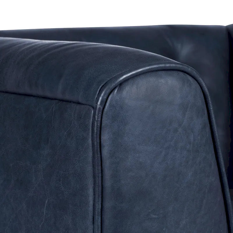 Fauteuil en Cuir Véritable Italien pleine fleur – Style Moderne du Milieu du Siècle