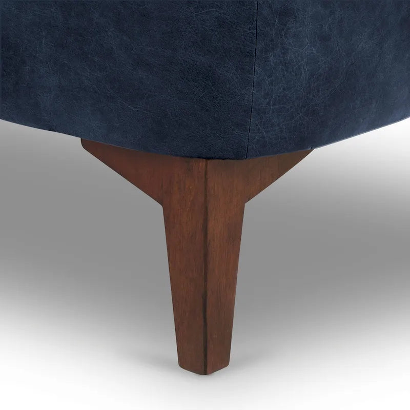 Fauteuil en Cuir Véritable Italien pleine fleur – Style Moderne du Milieu du Siècle