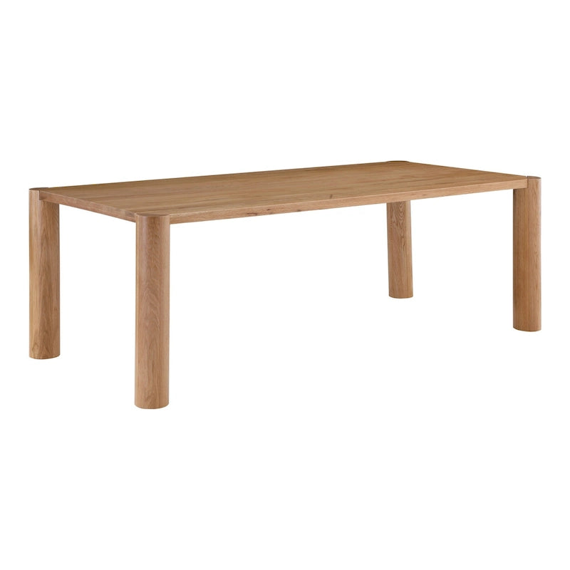 Table à manger moderne en chêne massif blanc – Piétement modulable, 8 à 10 places