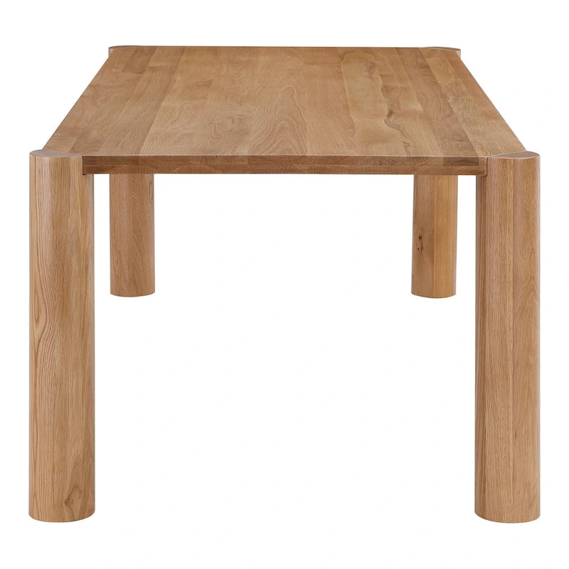 Table à manger moderne en chêne massif blanc – Piétement modulable, 8 à 10 places