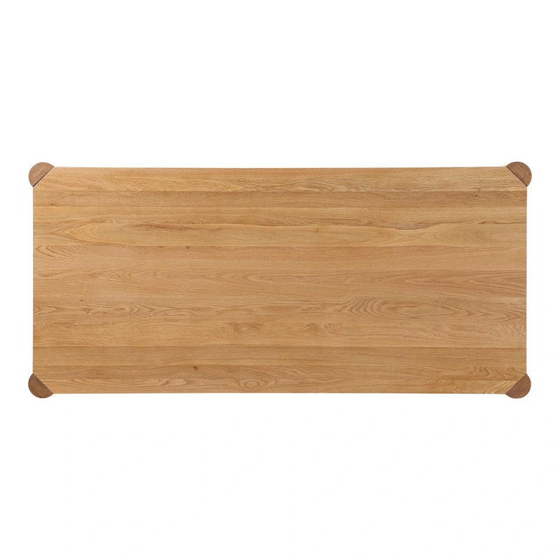 Table à manger moderne en chêne massif blanc – Piétement modulable, 8 à 10 places