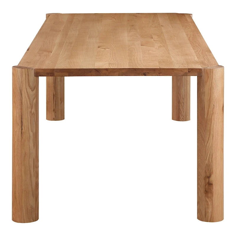 Table à manger moderne en chêne massif blanc – Piétement modulable, 8 à 10 places