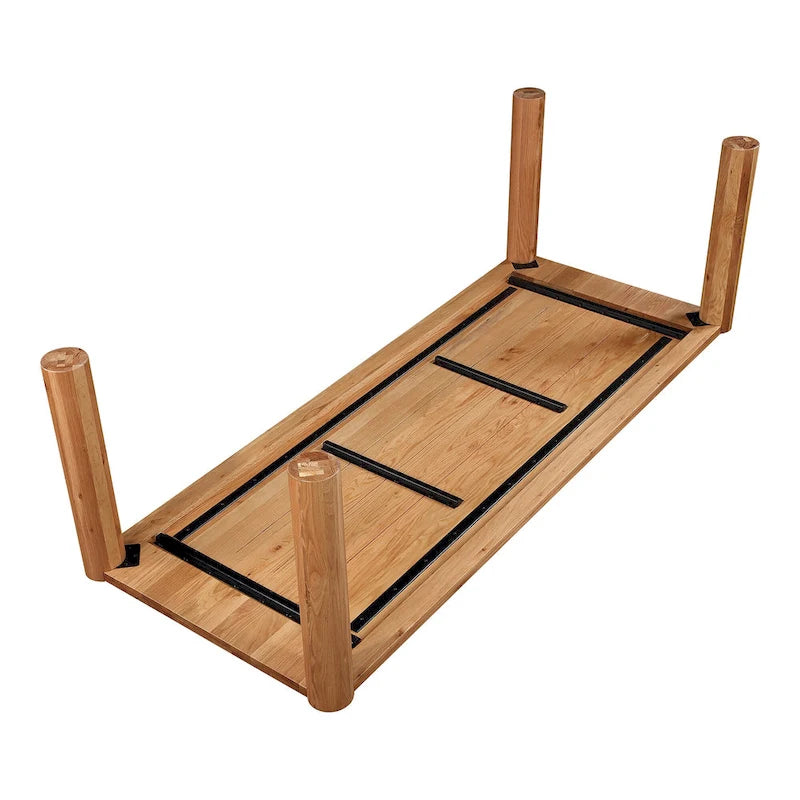 Table à manger moderne en chêne massif blanc – Piétement modulable, 8 à 10 places