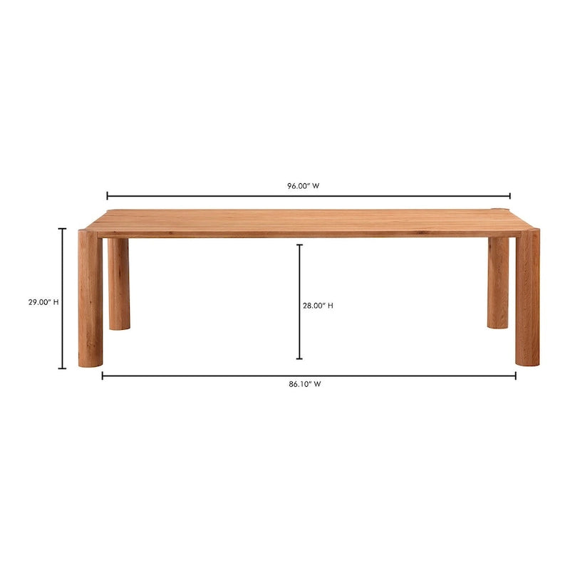 Table à manger moderne en chêne massif blanc – Piétement modulable, 8 à 10 places