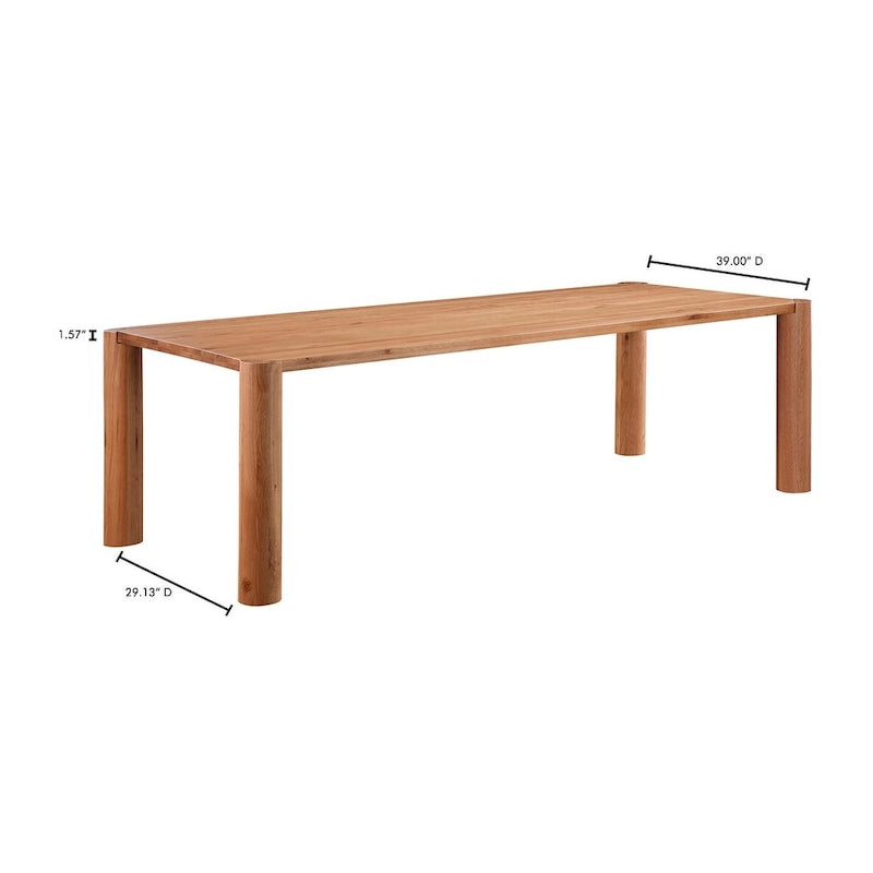 Table à manger moderne en chêne massif blanc – Piétement modulable, 8 à 10 places