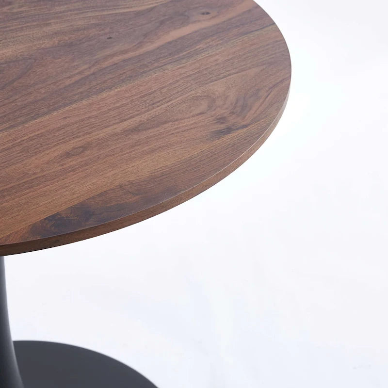 Table à manger Tulipe 31.5" pour 2-4 personnes avec plateau rond en MDF, table à manger sur pied, table d'appoint, table basse de loisirs