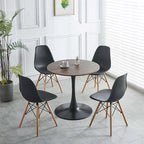 Table à manger Tulipe 31.5" pour 2-4 personnes avec plateau rond en MDF, table à manger sur pied, table d'appoint, table basse de loisirs