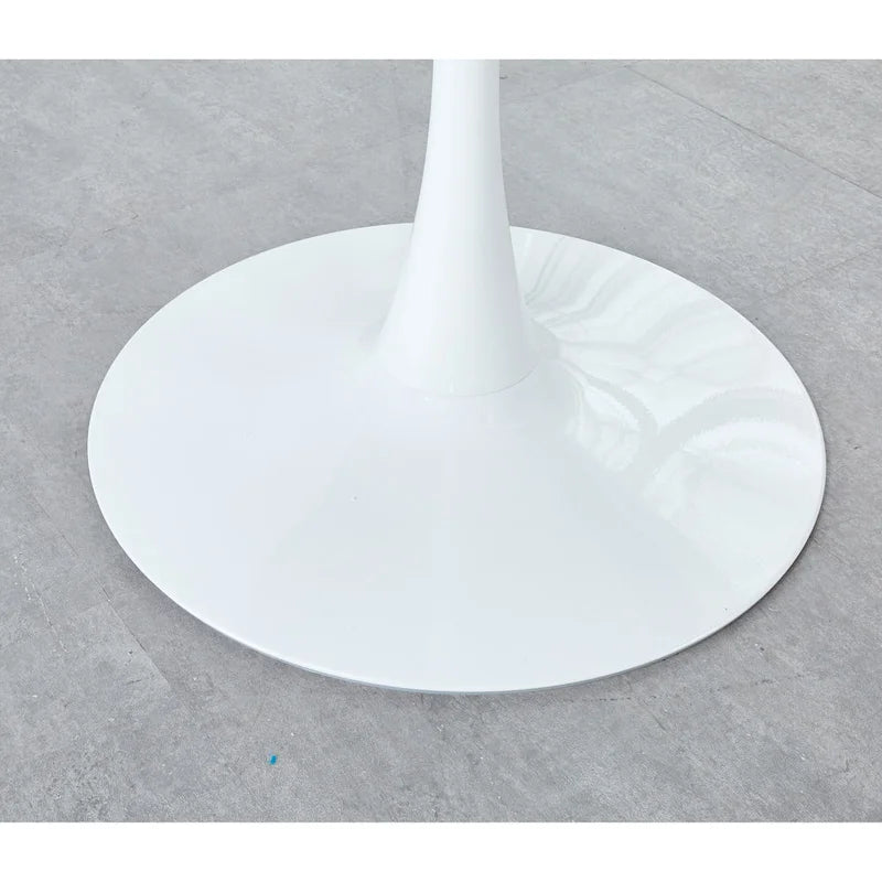 Table à manger Tulipe 31.5" pour 2-4 personnes avec plateau rond en MDF, table à manger sur pied, table d'appoint, table basse de loisirs