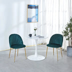 Table à manger Tulipe 31.5" pour 2-4 personnes avec plateau rond en MDF, table à manger sur pied, table d'appoint, table basse de loisirs