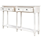 Console de canapé en bois de pin et MDF, assemblage facile avec deux tiroirs de rangement et une étagère inférieure pour salon, entrée