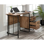 Bureau en chêne gravé – Bureau de style industriel avec rangements pour le bureau à domicile