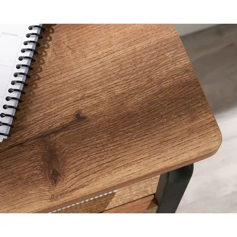 Bureau en chêne gravé – Bureau de style industriel avec rangements pour le bureau à domicile