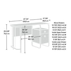 Bureau en chêne gravé – Bureau de style industriel avec rangements pour le bureau à domicile