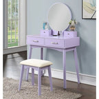 Ensemble coiffeuse et tabouret en bois contemporain pour chambre à coucher