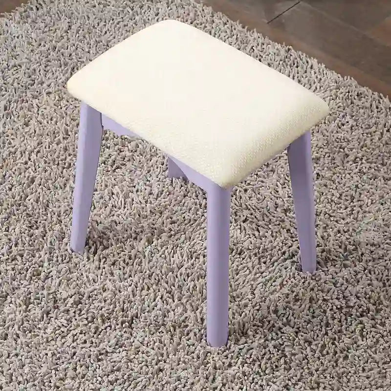 Ensemble coiffeuse et tabouret en bois contemporain pour chambre à coucher