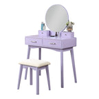 Ensemble coiffeuse et tabouret en bois contemporain pour chambre à coucher