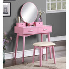 Ensemble coiffeuse et tabouret en bois contemporain pour chambre à coucher