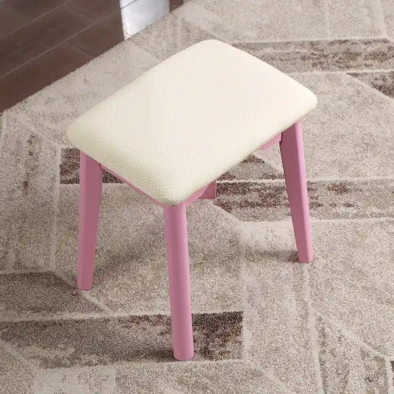 Ensemble coiffeuse et tabouret en bois contemporain pour chambre à coucher