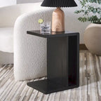 Table d'appoint en bois en forme de C – Placage chêne, design minimaliste
