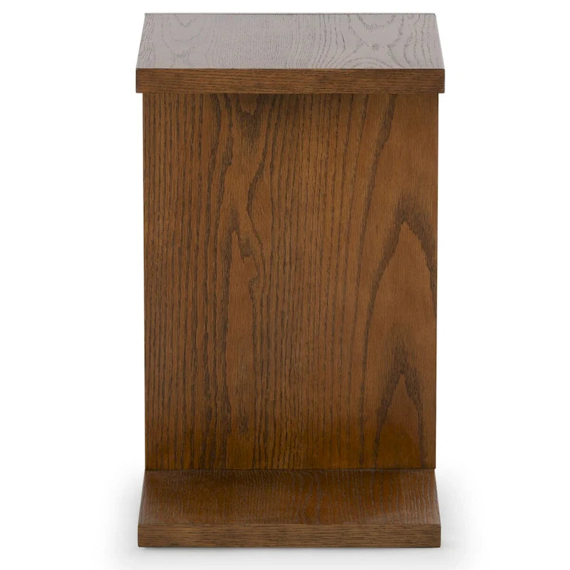 Table d'appoint en bois en forme de C – Placage chêne, design minimaliste
