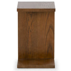 Table d'appoint en bois en forme de C – Placage chêne, design minimaliste