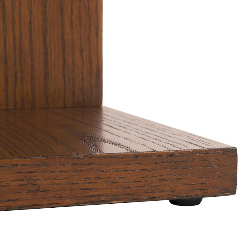 Table d'appoint en bois en forme de C – Placage chêne, design minimaliste