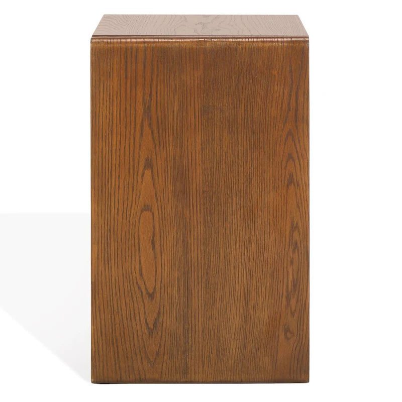 Table d'appoint en bois en forme de C – Placage chêne, design minimaliste