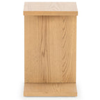 Table d'appoint en bois en forme de C – Placage chêne, design minimaliste