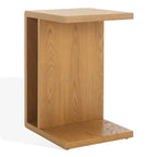 Table d'appoint en bois en forme de C – Placage chêne, design minimaliste