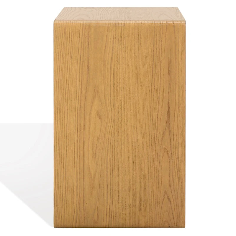 Table d'appoint en bois en forme de C – Placage chêne, design minimaliste