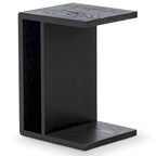 Table d'appoint en bois en forme de C – Placage chêne, design minimaliste