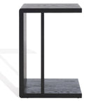 Table d'appoint en bois en forme de C – Placage chêne, design minimaliste