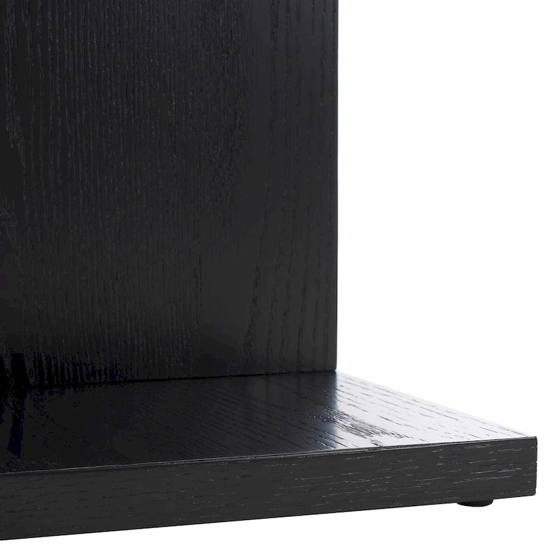 Table d'appoint en bois en forme de C – Placage chêne, design minimaliste